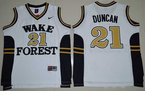 Wake Forest Demon Deacons #21 Tim Duncan White Basketball Stitched NCAA Jersey,We sell and wholesale Wake Forest Demon Deacons #21 Tim Duncan White Basketball Stitched NCAA Jersey on line form chian!